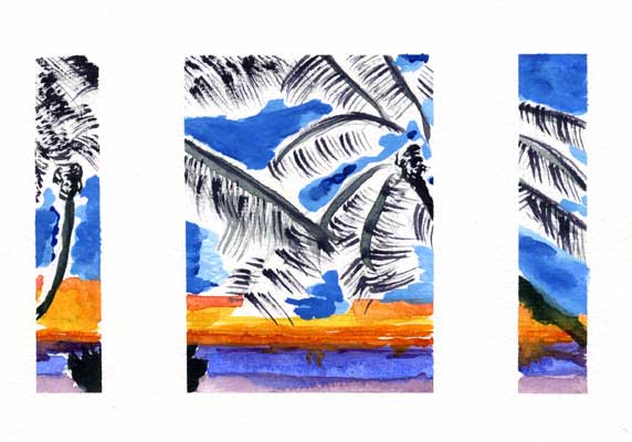 Tropical Sunset Triptych